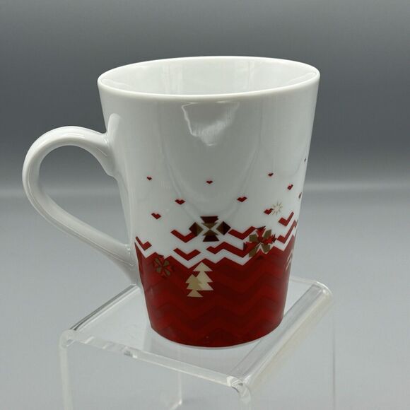 Starbucks Holiday Christmas Coffee Tee Mug Cup 14 oz Red Town Village 2013 Brown - Picture 4 of 8